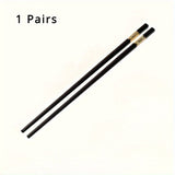 Conjunto de palillos antideslizantes de fibra de vidrio: 1/3/6 pares, reutilizables, aptos para lavavajillas, fáciles de limpiar, negros, perfectos para el hogar, el hotel y los restaurantes.