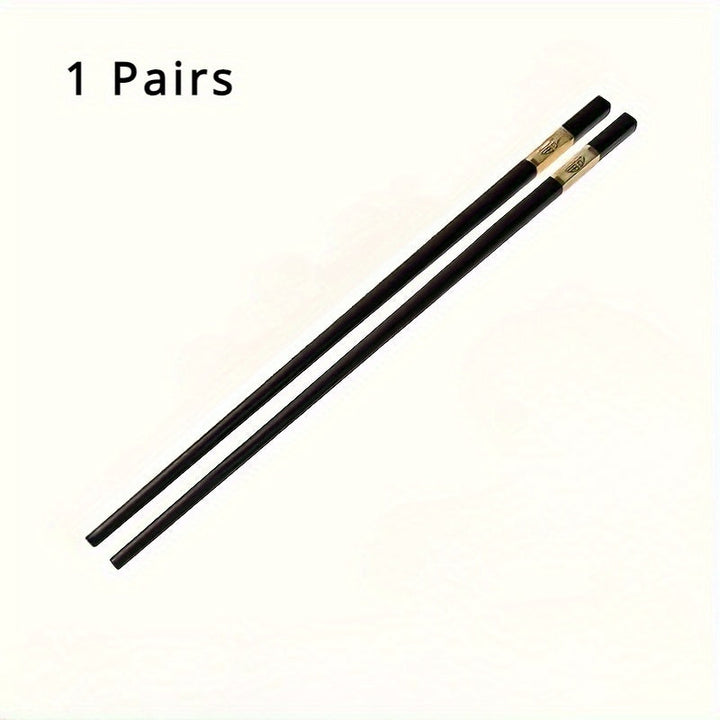 Conjunto de palillos antideslizantes de fibra de vidrio: 1/3/6 pares, reutilizables, aptos para lavavajillas, fáciles de limpiar, negros, perfectos para el hogar, el hotel y los restaurantes.