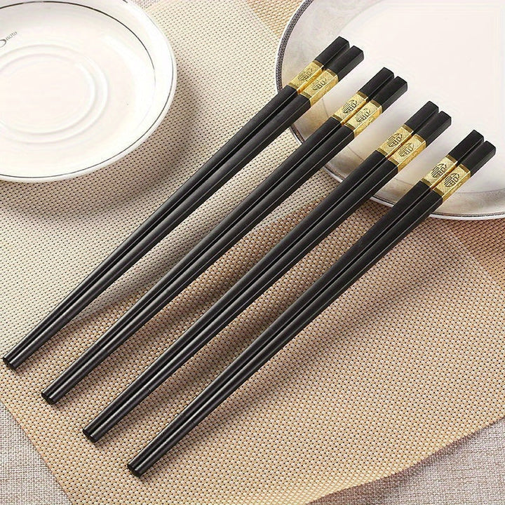 Conjunto de palillos antideslizantes de fibra de vidrio: 1/3/6 pares, reutilizables, aptos para lavavajillas, fáciles de limpiar, negros, perfectos para el hogar, el hotel y los restaurantes.