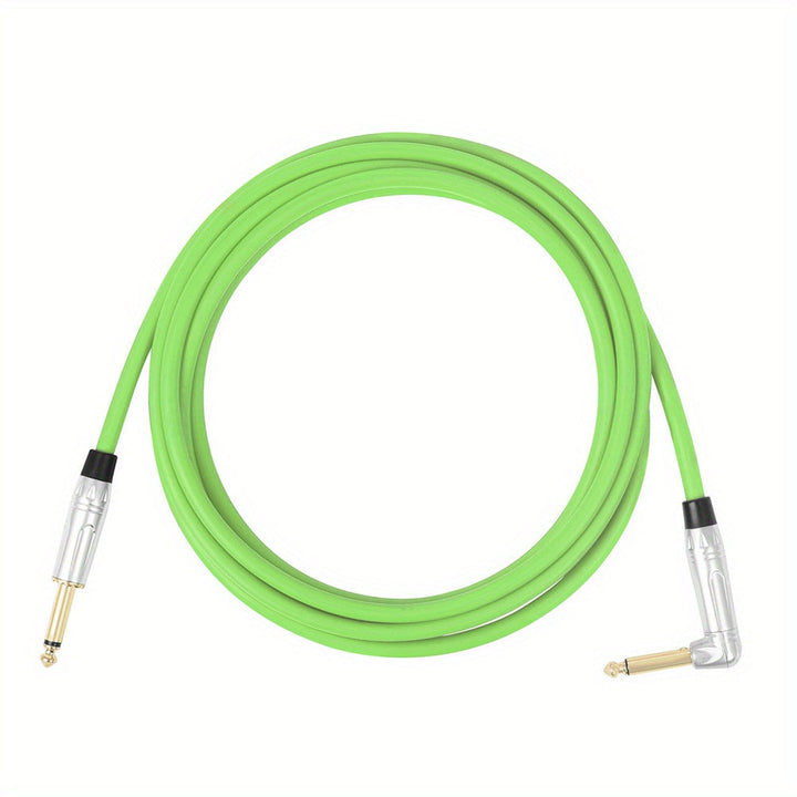 IRIN GT-115 Cable de Audio para Instrumentos de 3 Metros y 6.35mm para Guitarra Eléctrica Acústica y Bajo con Reducción de Ruido - Ángulo Recto a Recto - Verde