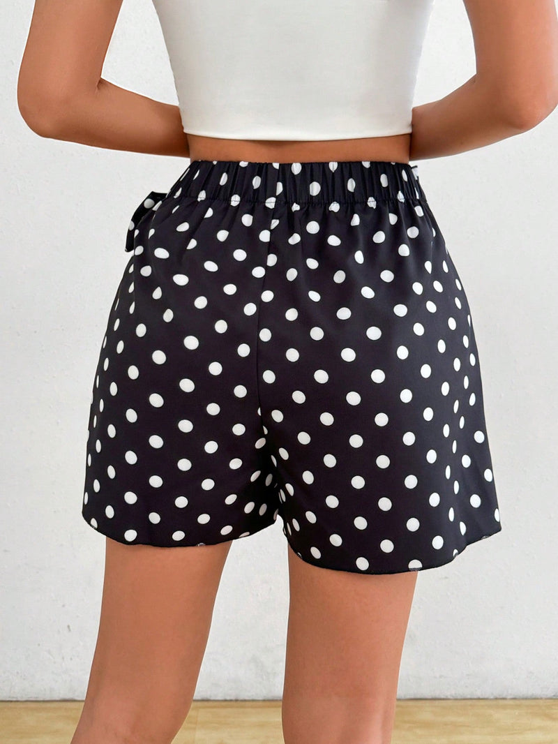 VCAY Shorts holgados de moda de lunares para mujer