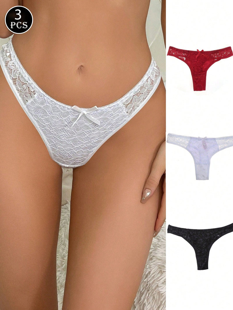 NEW Conjunto de ropa interior comoda y sexy de encaje para mujeres de 3 piezas