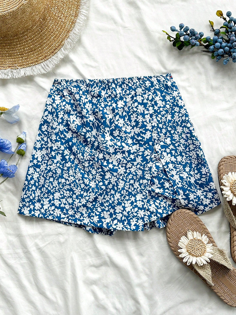 WYWH Shorts casuales de verano con flores Ditsy de cintura alta para vacaciones