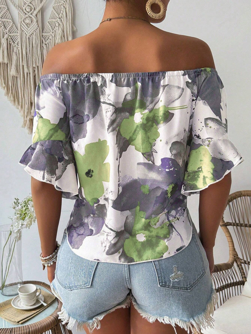 Camisa de estilo hawaiano para mujer con estampado, sin tirantes y con cintura elastica, perfecta para vacaciones de verano