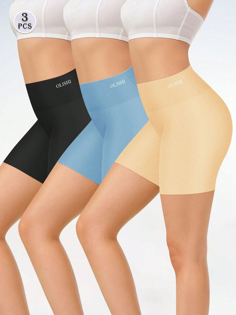 NEW 3 piezas Bragas de cintura alta sin costuras para mujeres, comodas y moldeadoras