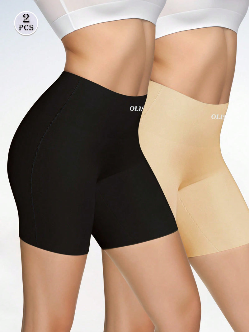 NEW 2 piezas Bragas sin costuras de cintura alta para mujer, comodas y con efecto moldeador en el Body