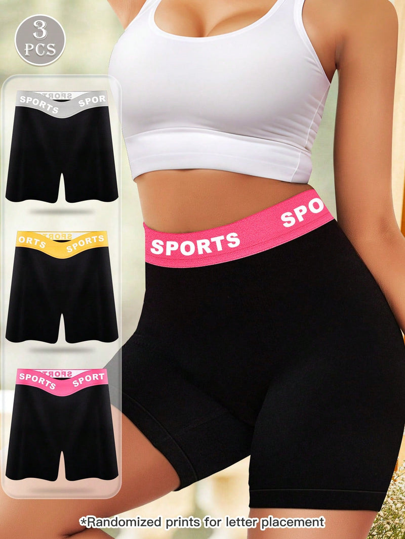 NEW 3 piezas de boxer bragas de cintura media comodas para mujeres con bloques de color