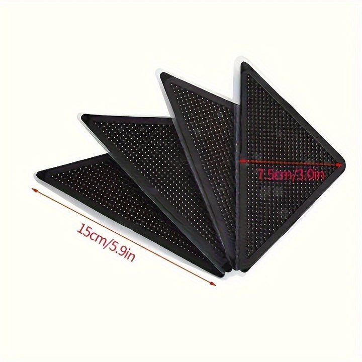 4/8pcs Almohadillas Antideslizantes Premium para Madera y Azulejos - Reutilizables y Lavables, Agarraderas Adhesivas de Doble Cara, Perfectas para Escritorios de Oficina, Camas y Más - Mantiene las Alfombras Planas y Seguras