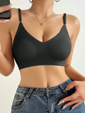 NEW 1 pieza Sosten de hombro ajustable sin costuras para mujer, con almohadillas removibles y estilo sexy