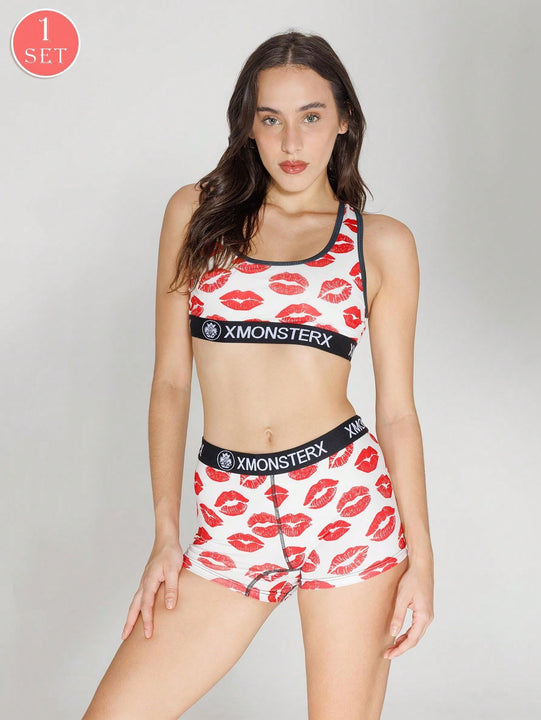 Conjunto de bralette y calzoncillos deportivos para mujer para ciclismo y gimnasia, con hermosa espalda