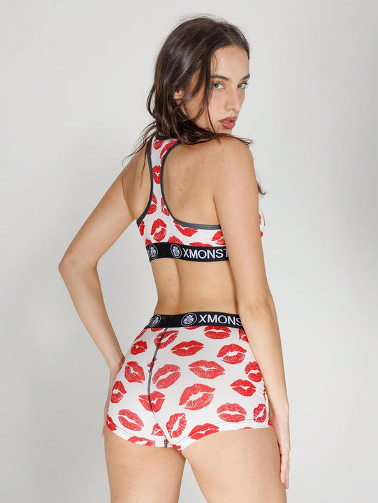 Conjunto de bralette y calzoncillos deportivos para mujer para ciclismo y gimnasia, con hermosa espalda