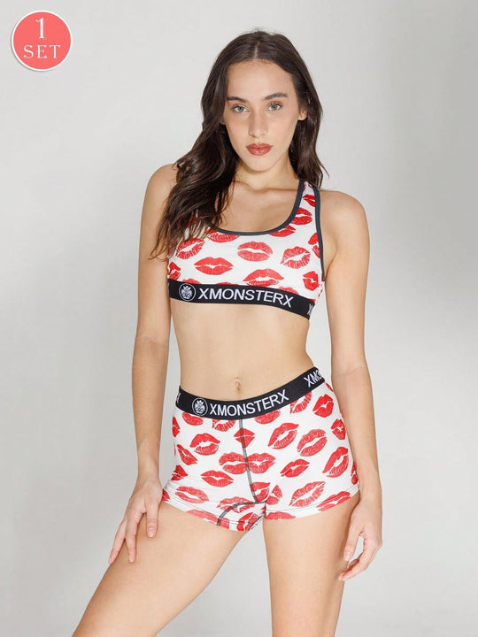 Conjunto de bralette y calzoncillos deportivos para mujer para ciclismo y gimnasia, con hermosa espalda