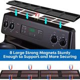 Estantería magnética de silicona para cocina de 30 pulgadas, organizador de almacenamiento abierto no de madera, duradero y apto para lavavajillas, especiero sin electricidad para huecos/hornos planos, con fuerte respaldo magnético - Negro