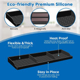 Estantería magnética de silicona para cocina de 30 pulgadas, organizador de almacenamiento abierto no de madera, duradero y apto para lavavajillas, especiero sin electricidad para huecos/hornos planos, con fuerte respaldo magnético - Negro