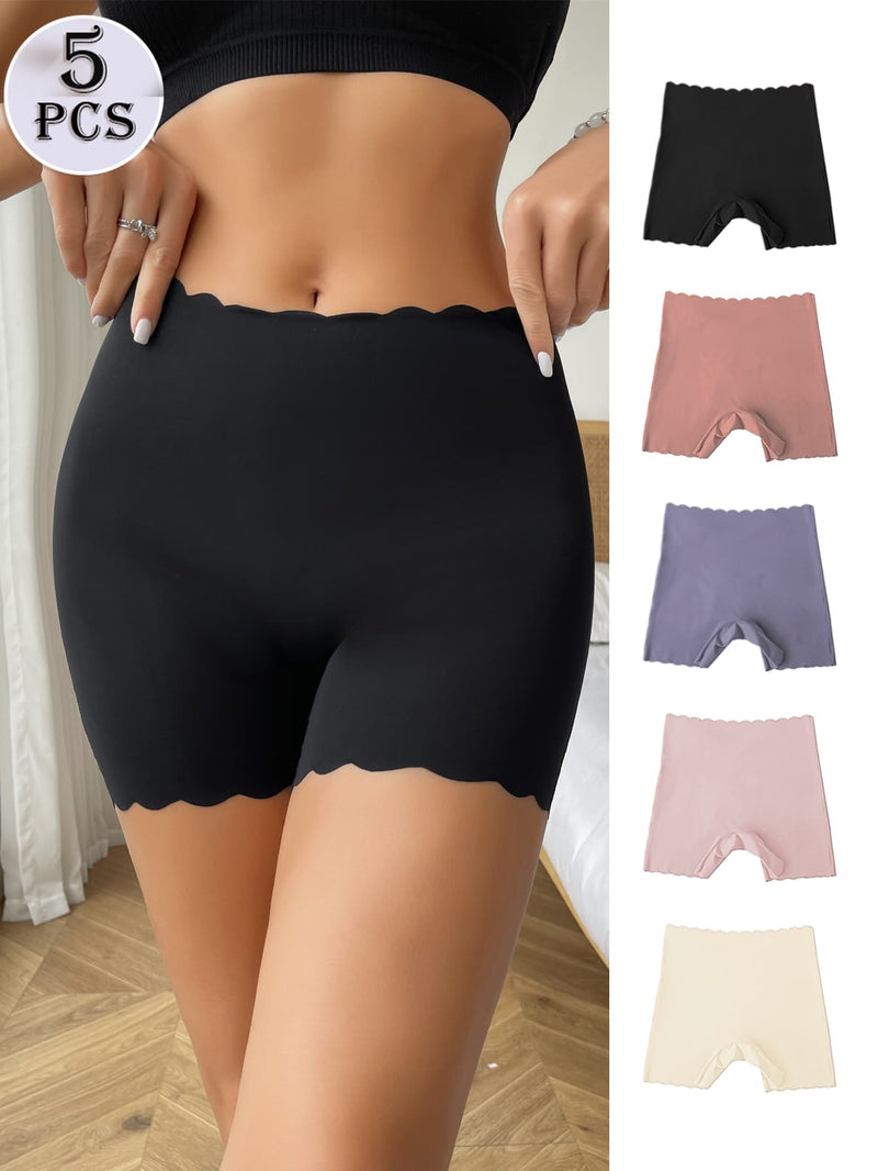 NEW 5 piezas Panties Short para nina, bragas de cintura baja suaves y comodas, lenceria y ropa interior de mujer sin costuras