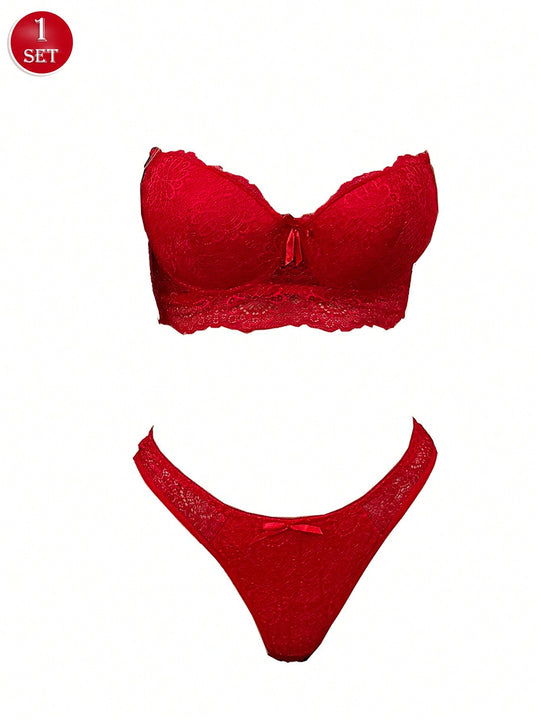 Conjunto de lenceria lujosa y sexy de encaje para mujeres que incluye sujetador y bragas