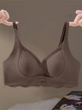 1 pieza sujetador inalambrico sin costuras con cierre delantero para mujeres con busto pequeno, con soporte de elevacion y de hueso lateral