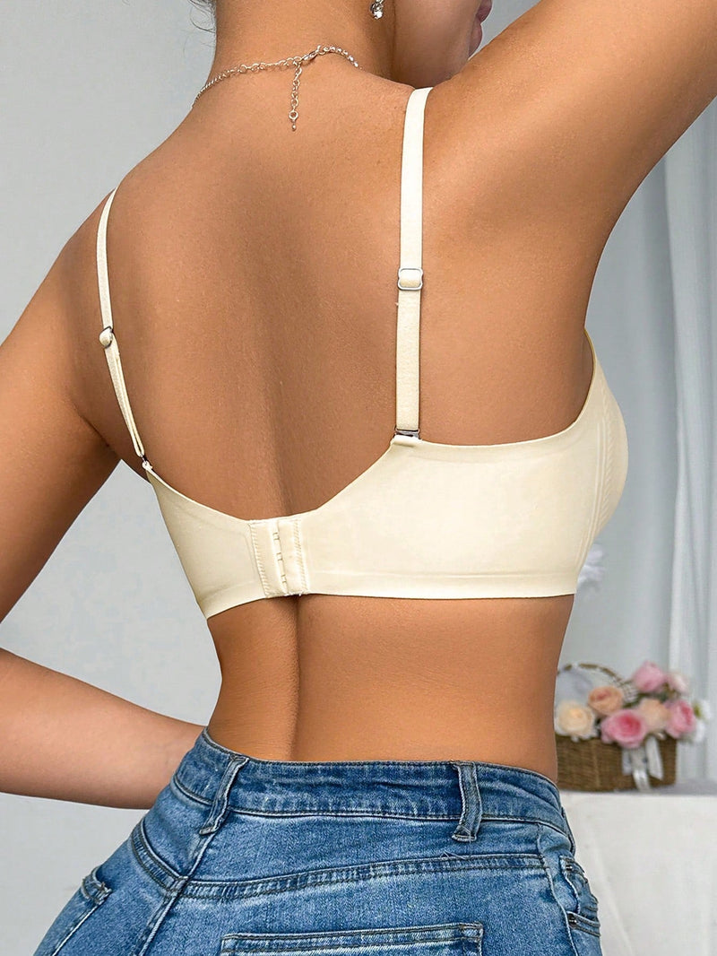 Ropa interior de mujer sin costuras, con tirantes de gel, soporte ajustable y sin anillo de acero