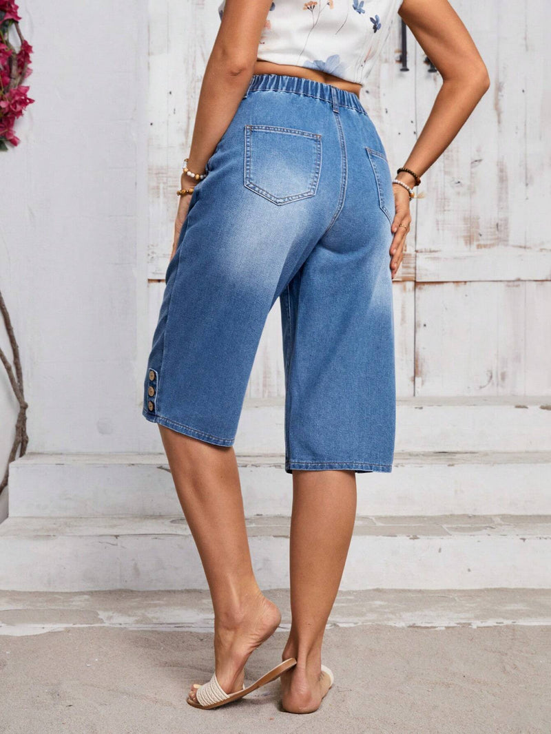 LUNE Conjunto informal para mujer para uso diario, Jeans de Jean de siete puntos