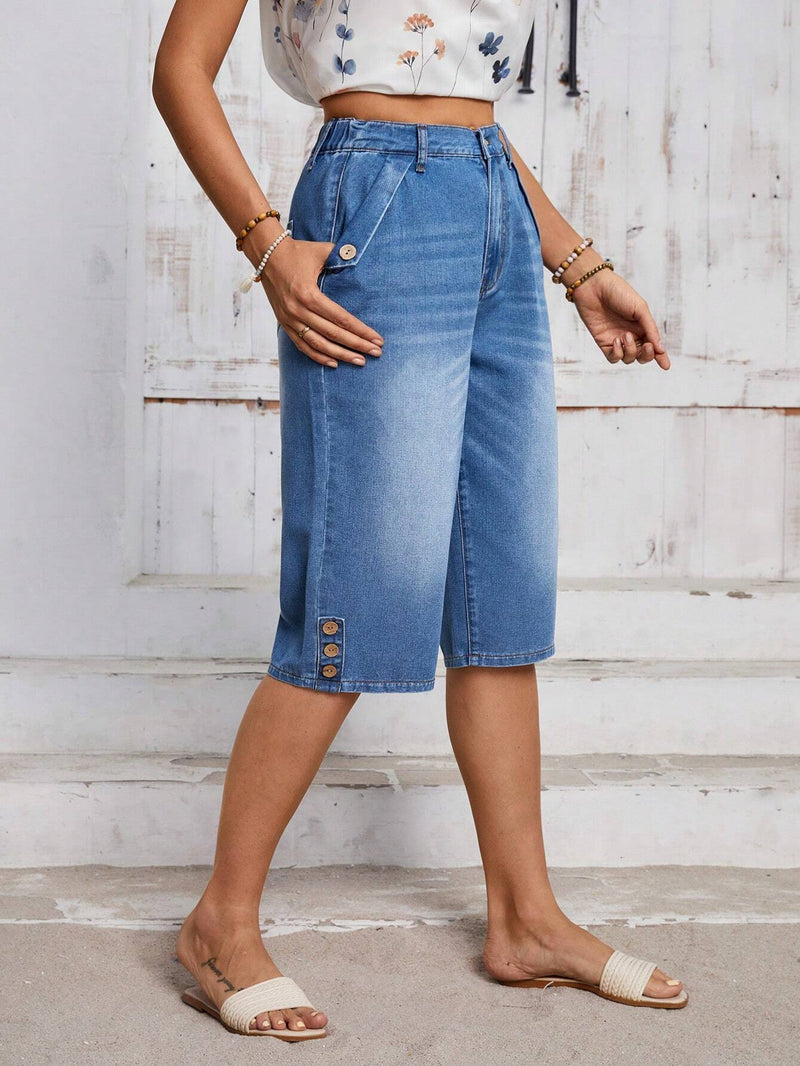 LUNE Conjunto informal para mujer para uso diario, Jeans de Jean de siete puntos