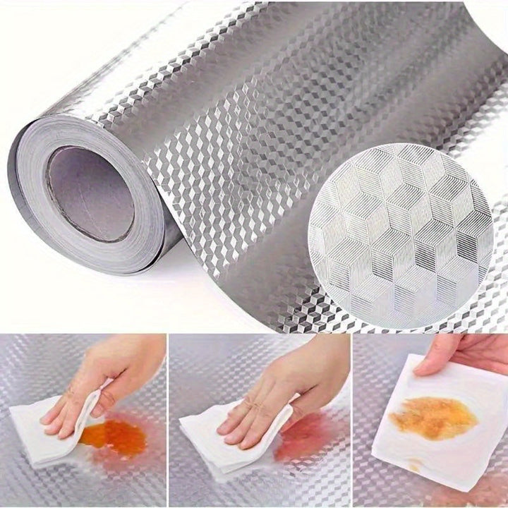 1pc Revestimiento de Estante de Cocina Impermeable y Resistente al Aceite - Fácil de Pegar y Despegar, Perfecto para Armarios, Cajones y Revestimiento Trasero de Estufa