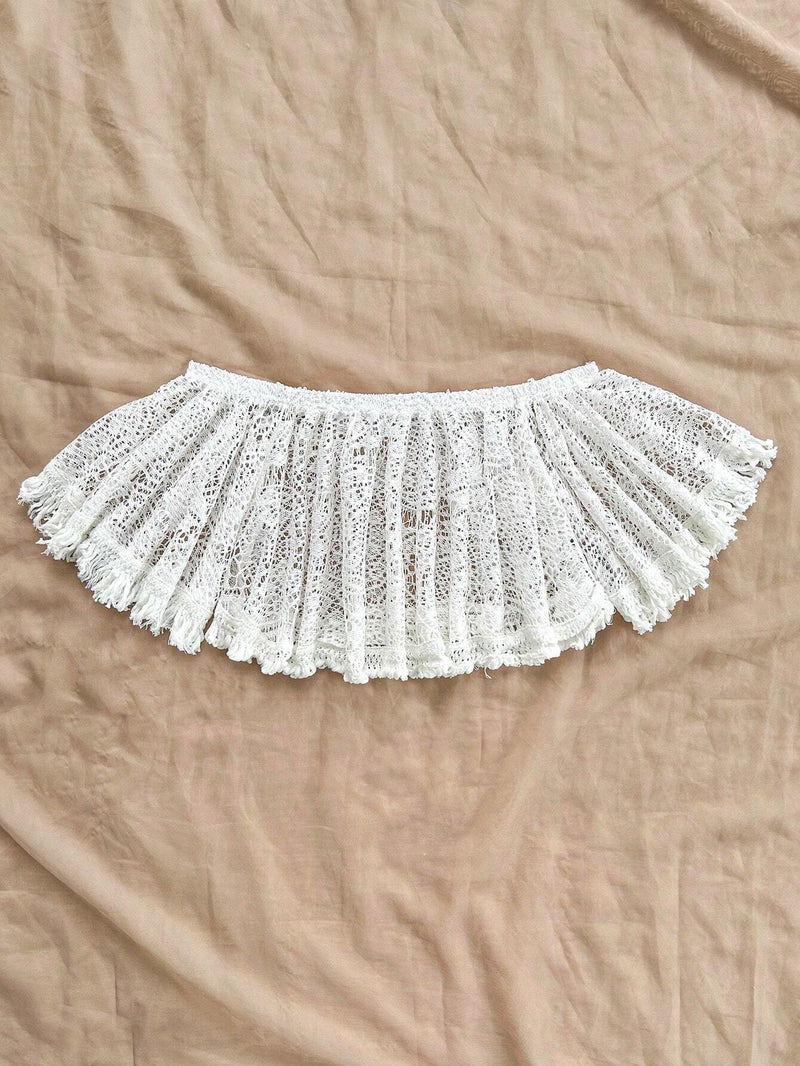 WYWH Top holgado estilo bohemio de crochet con espalda descubierta y borlas para mujeres, adecuado para vacaciones en la playa y festivales de musica. De color albaricoque y perfecto para fiestas de graduacion.