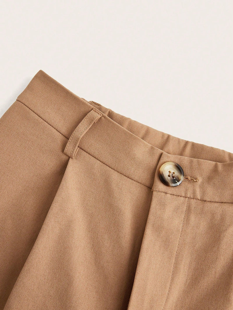 Clasi Pantalones ajustados de unicolor ajustables para mujeres, perfectos para uso diario informal