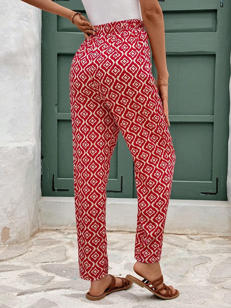 Frenchy Pantalones largos diarios simples para mujer con estampado regular