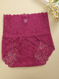 1 pieza Panties sensuales de control de abdomen encaje de cintura alta para mujer
