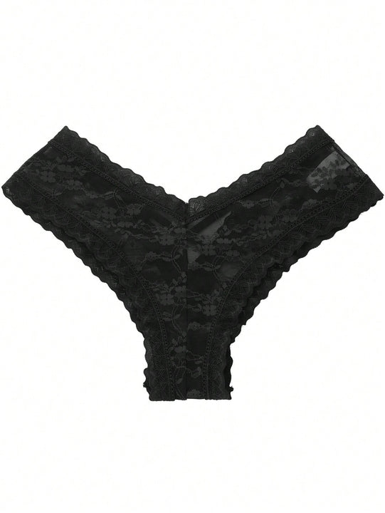 4/piezas tanga sexy para mujer, con diseno de flores pequenas calado y tirantes cruzados de encaje, ropa interior sexy