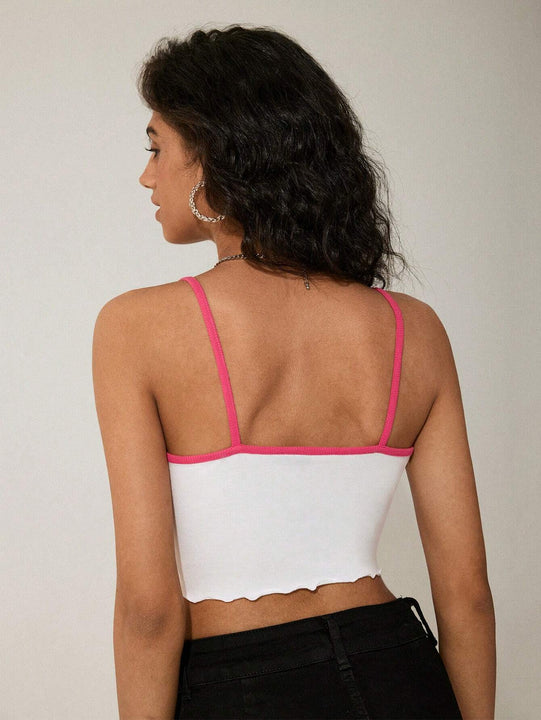 GAW Camiseta de tirantes ajustada para mujer con longitud recortada