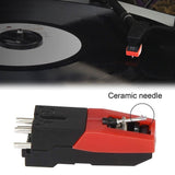 Cartucho de plato giradiscos piezomagnético, no cargado, negro, otro material de plástico, con estilus de cantilever de rubí para actualización y reemplazo de tocadiscos