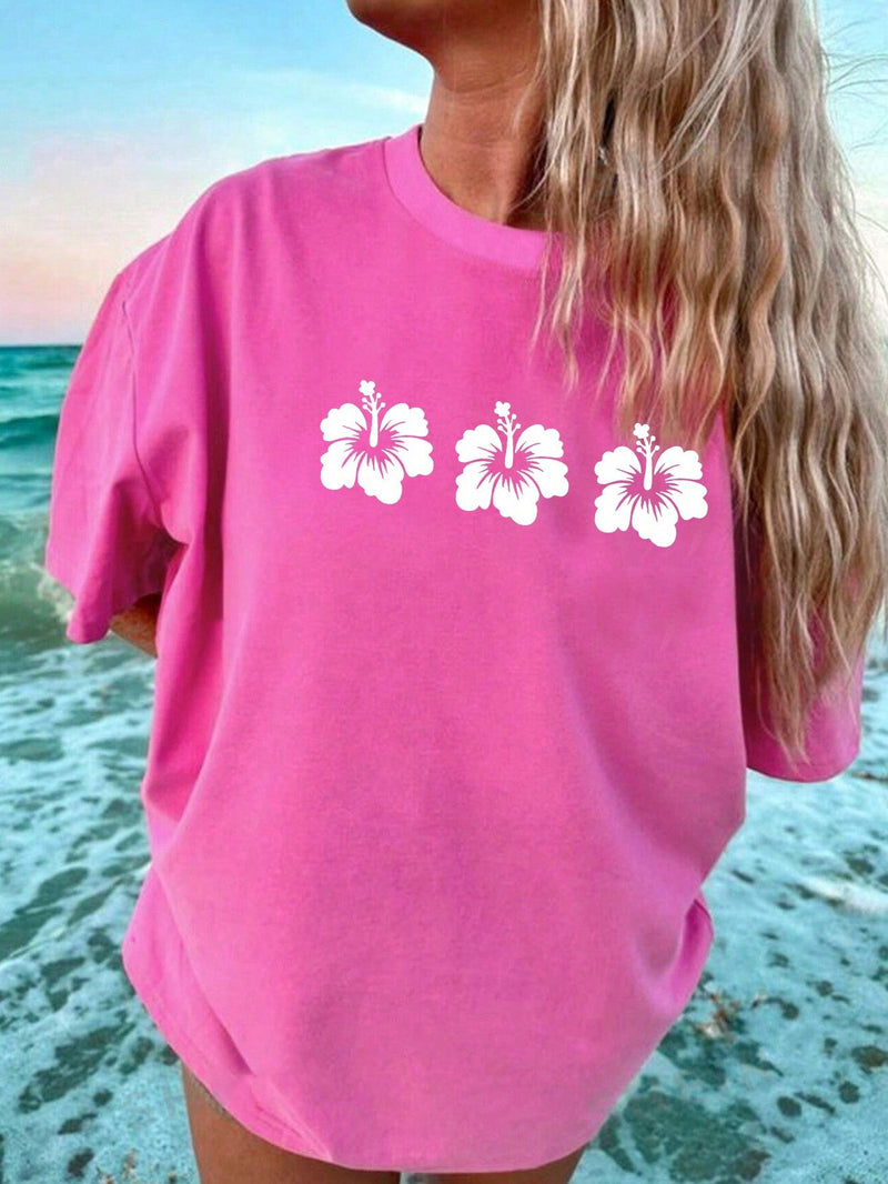 Camiseta etragrande de vacaciones en la playa con diseno de loto