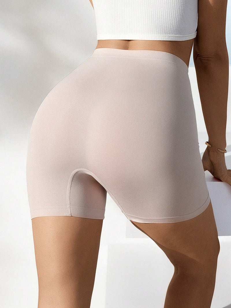 Pantalones cortos de seguridad casuales de unicolor de cintura alta para mujeres