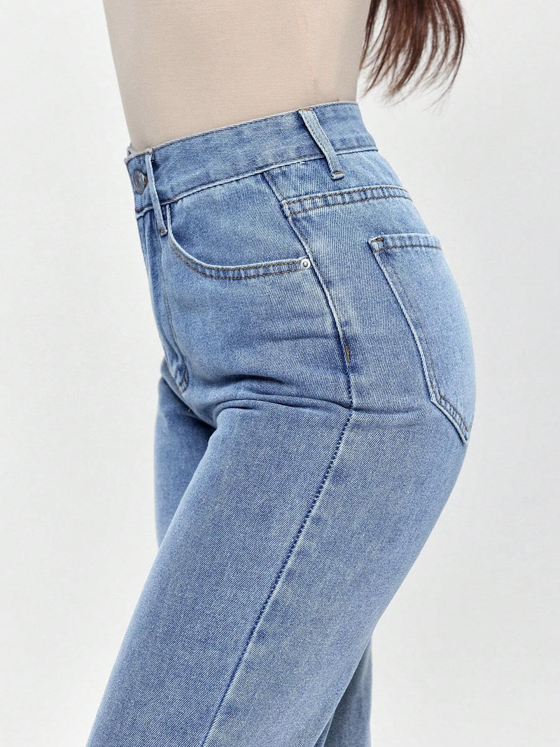 Jeans casuales y simples para uso diario de mujer