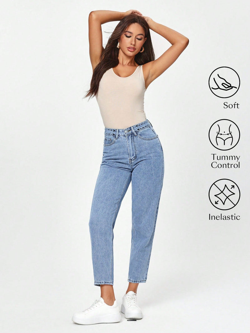 Jeans casuales y simples para uso diario de mujer