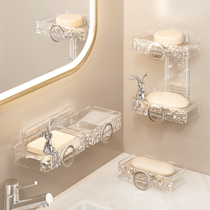 Soporte de Jabón de Pared Sin Taladrar, Artefacto de Jabón de Baño de Alta Gama para el Hogar