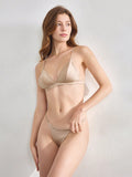 Leisure Conjunto de ropa interior de unicolor simple para mujeres que incluye 2 piezas: bra y panties