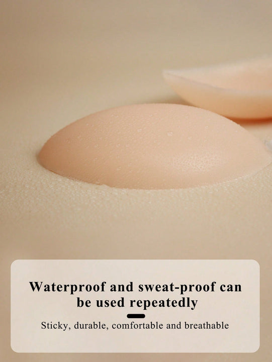 2 pares de sosten adhesivo sin tirantes con cierre frontal, cubiertas de pezones de silicona reutilizables incluidas