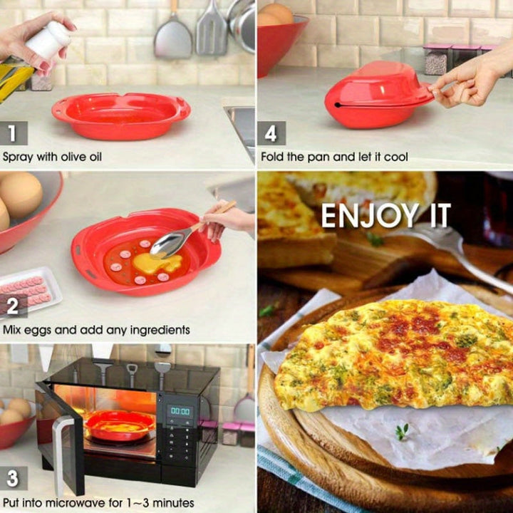 1pc Molde para Tortillas y Omelette de Silicona Apto para Microondas - Antiadherente, Mango Ergonómico, Calentamiento Unilateral, Fácil Limpieza, Diseño Sencillo, Superficie No Pegajosa para Desayunos Rápidos, Panqueques y Tortillas