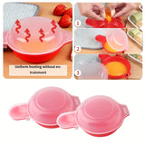 1pc Cocinador de Huevos para Microondas EasyEggwich - Rojo y Transparente, Hacedor de Sándwiches de Desayuno en 1 Minuto, Accesorio de Cocina sin Carga con Resultados de Calidad Profesional, Fácil de Usar con Instrucciones Paso a Paso