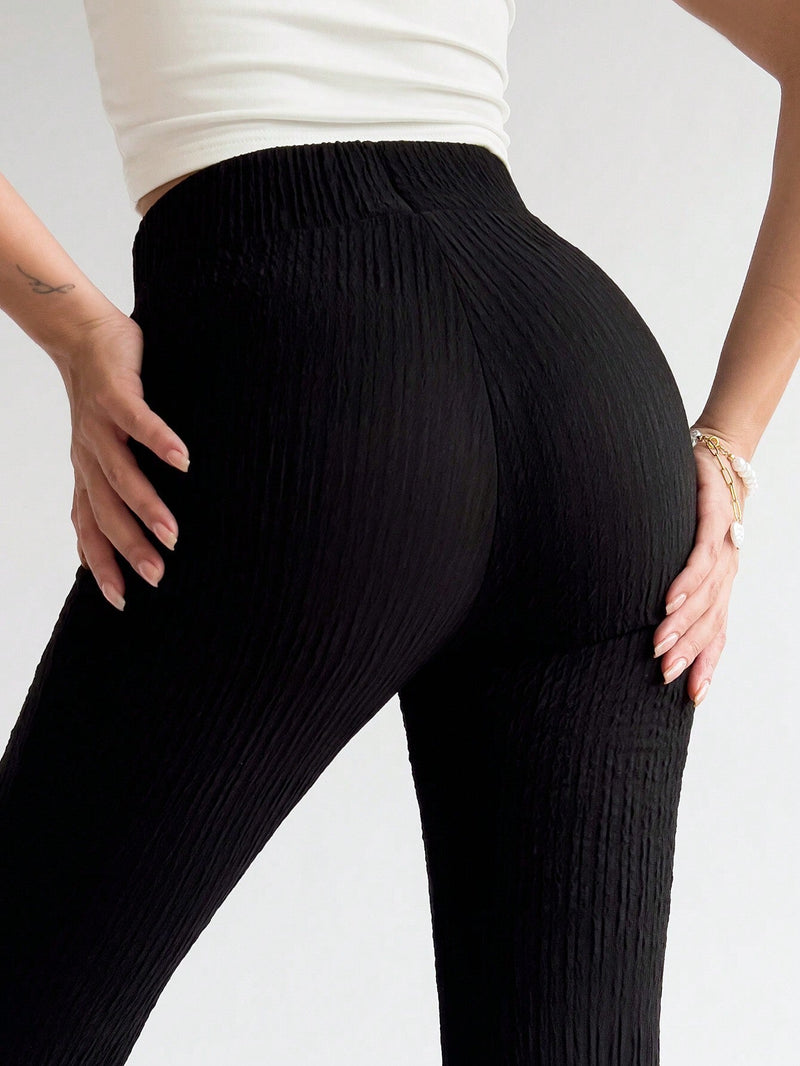 Prive Pantalones acampanados de cintura alta para mujer con unicolor para uso diario y sencillo