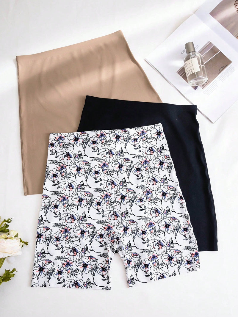 Conjunto de 3 piezas de calzoncillo boxer sin costuras con estampado, serie de ocio