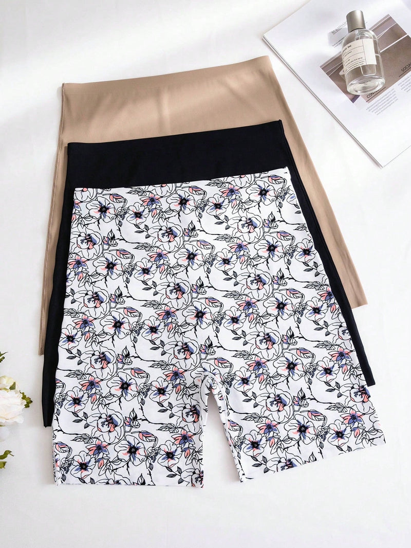 Conjunto de 3 piezas de calzoncillo boxer sin costuras con estampado, serie de ocio