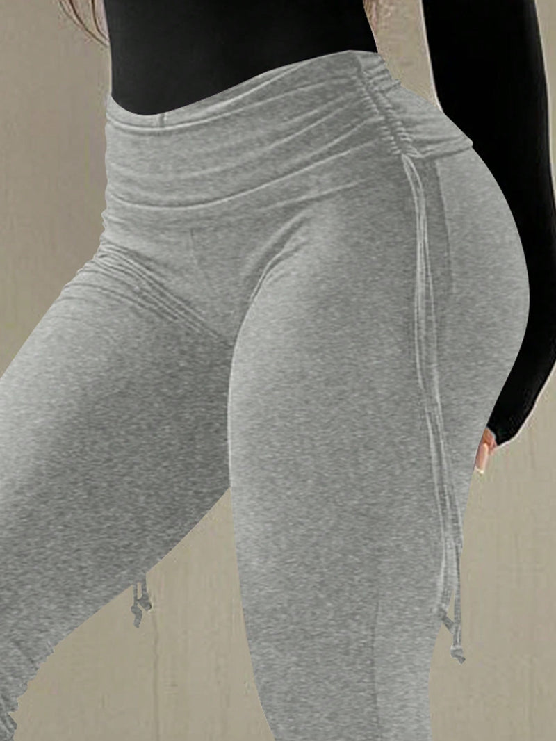 Pantalon deportivo casual para mujer, estilo americano combinable, ajuste delgado con piernas acampanadas