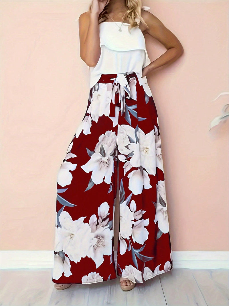 Elegantes pantalones de pierna ancha estampados