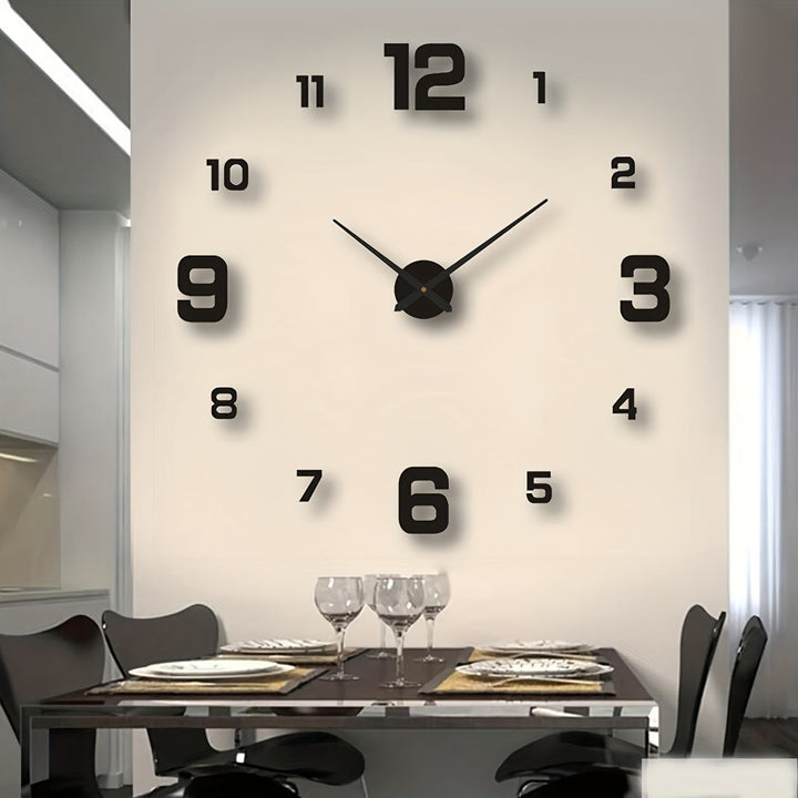 Reloj de pared 3D de estilo nórdico silencioso, 15,75 x 15,75 pulgadas con manos luminosas - Fácil de instalar, alimentado por batería, perfecto para sala de estar, dormitorio, decoración de oficina