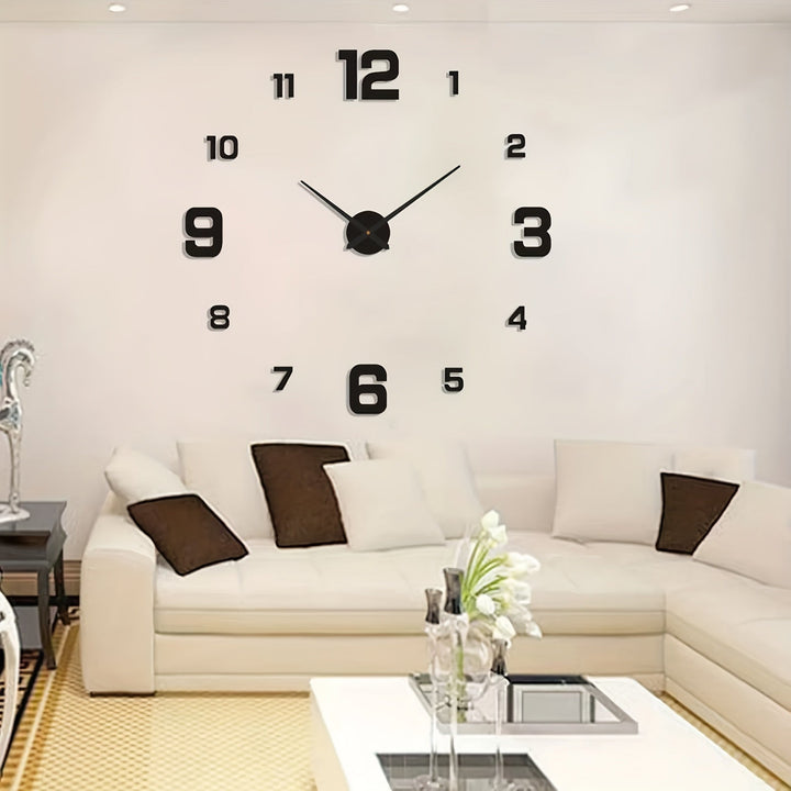 Reloj de pared 3D de estilo nórdico silencioso, 15,75 x 15,75 pulgadas con manos luminosas - Fácil de instalar, alimentado por batería, perfecto para sala de estar, dormitorio, decoración de oficina