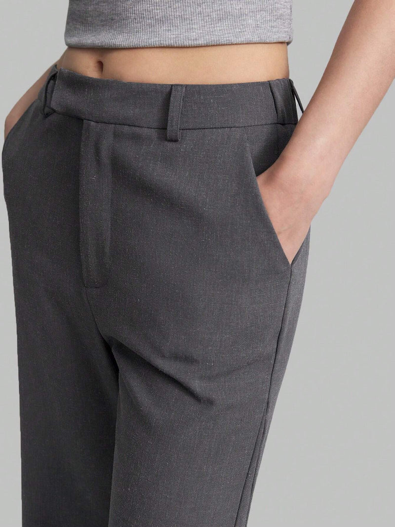 Ontre Pantalon largo versatil y elegante para mujeres con campana solida para el trabajo diario y para cualquier ocasion