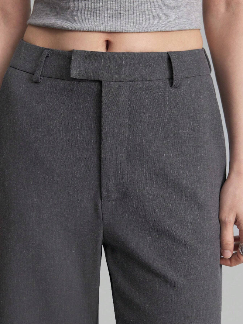 Ontre Pantalon largo versatil y elegante para mujeres con campana solida para el trabajo diario y para cualquier ocasion